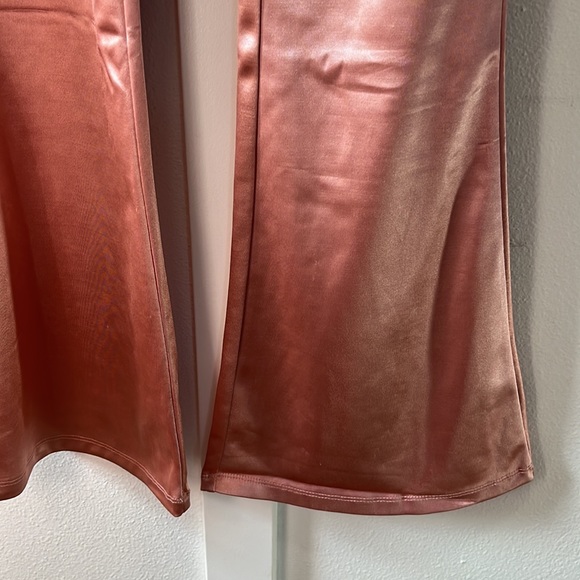 Club L London satin high rise flare barbie  pink pants - Picture 8 of 8